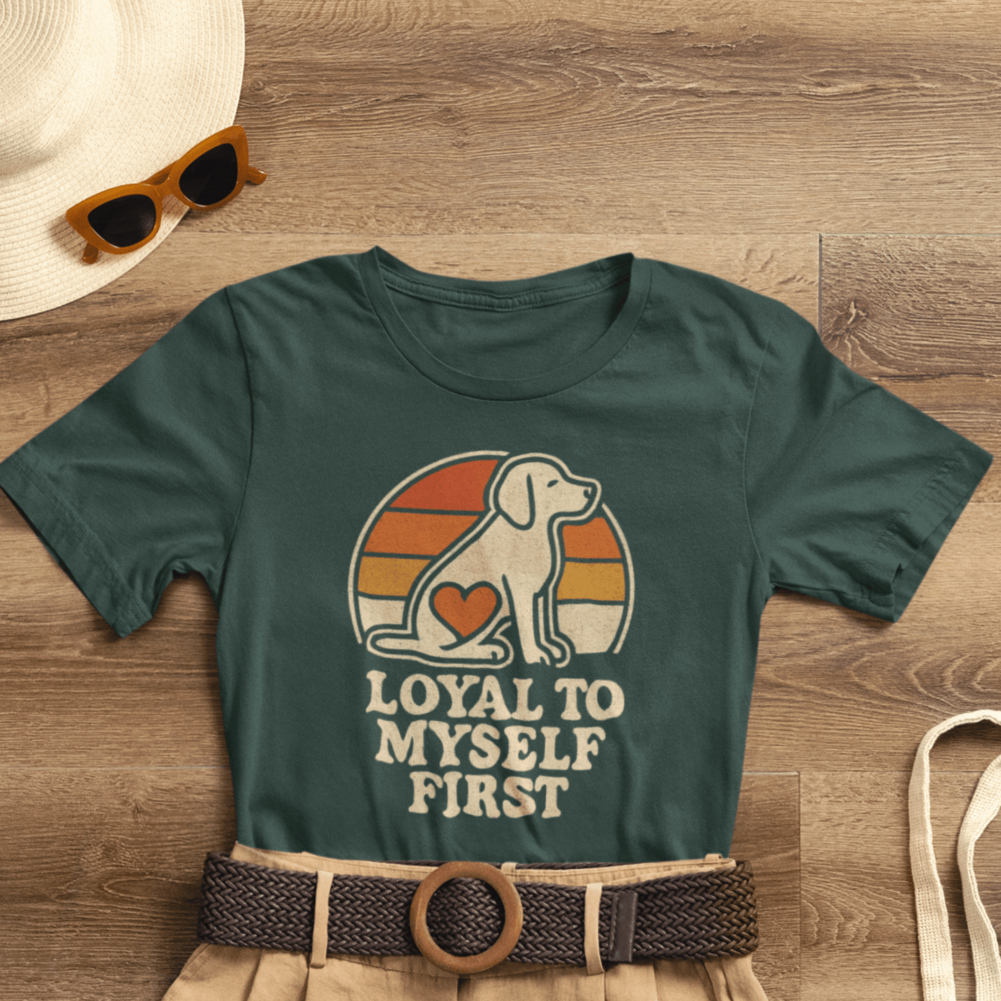 Retro Dog – Loyal to Myself First Tee - Spirit Stitch