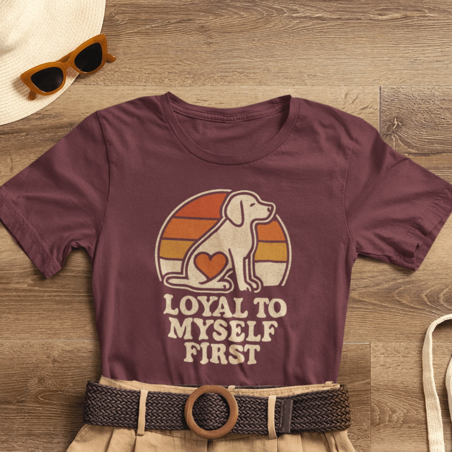Retro Dog – Loyal to Myself First Tee - Spirit Stitch
