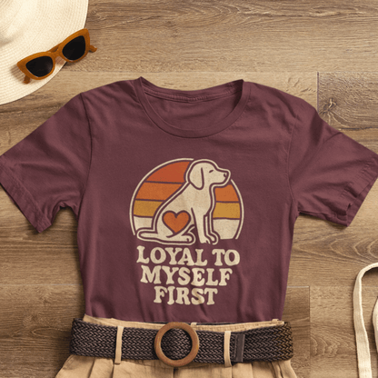 Retro Dog – Loyal to Myself First Tee - Spirit Stitch