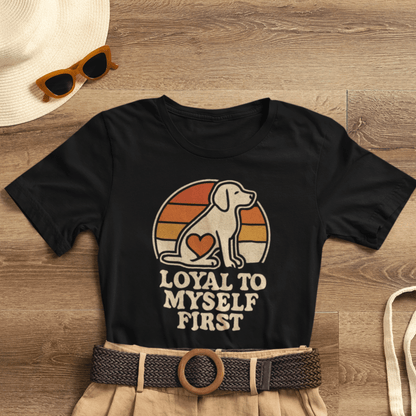 Retro Dog – Loyal to Myself First Tee - Spirit Stitch