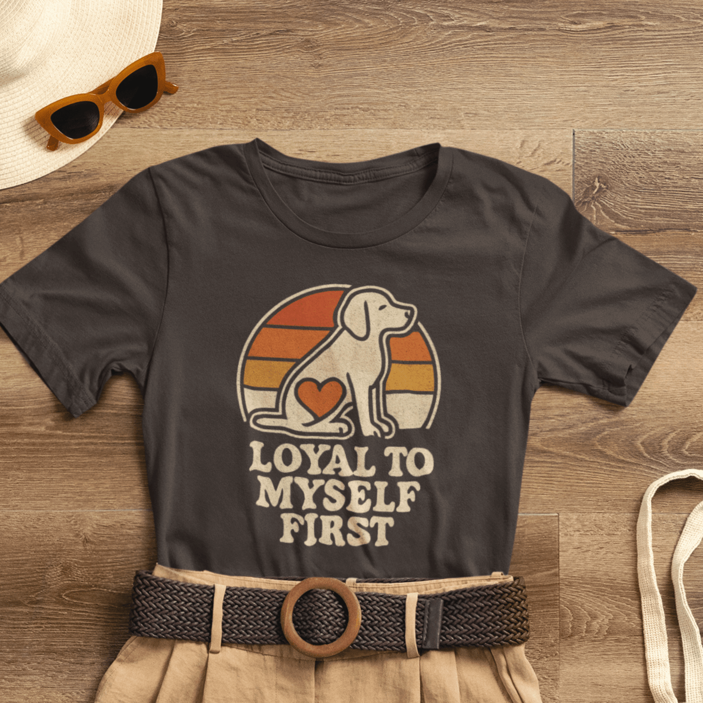 Retro Dog – Loyal to Myself First Tee - Spirit Stitch