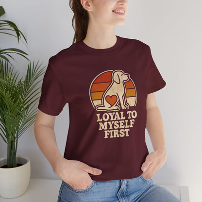 Retro Dog – Loyal to Myself First Tee - Spirit Stitch
