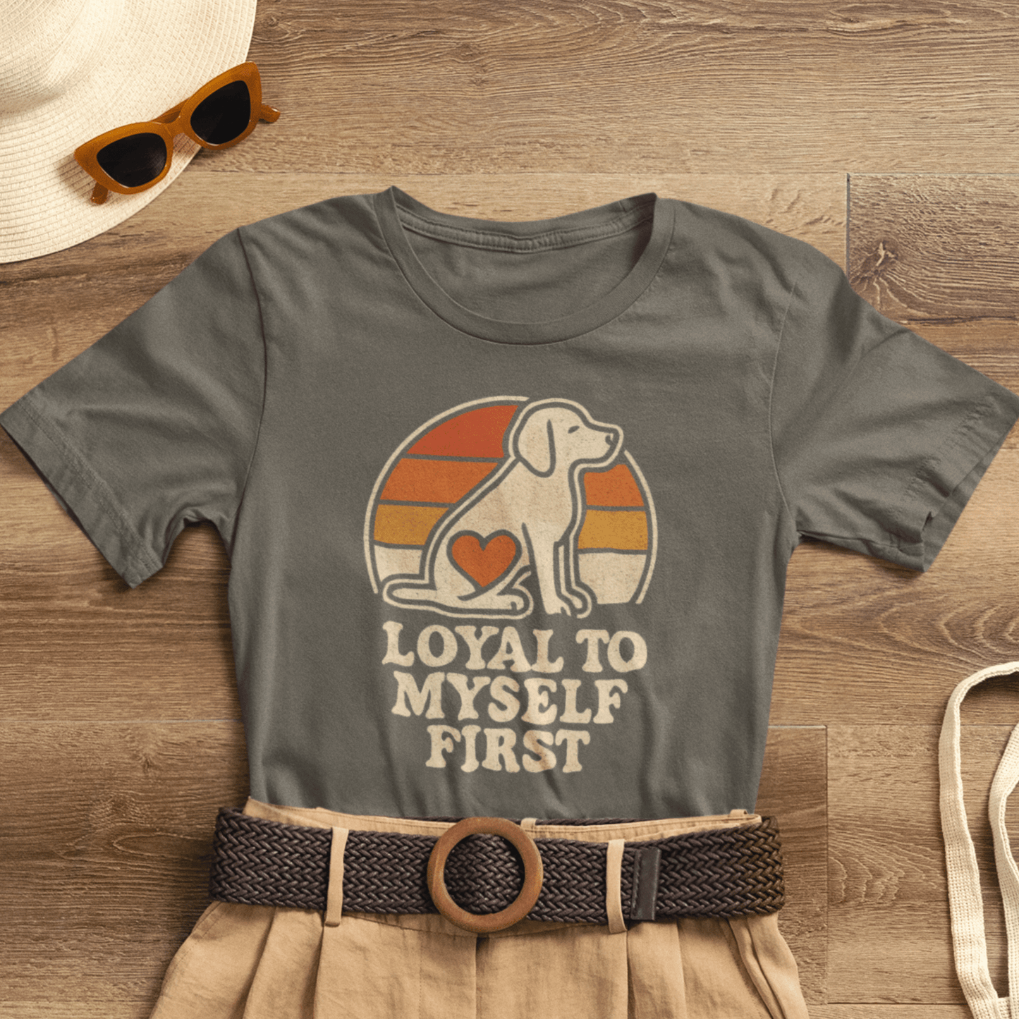 Retro Dog – Loyal to Myself First Tee - Spirit Stitch