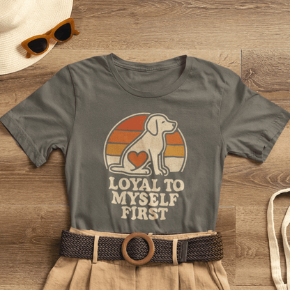 Retro Dog – Loyal to Myself First Tee - Spirit Stitch