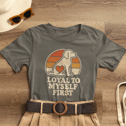 Retro Dog – Loyal to Myself First Tee - Spirit Stitch