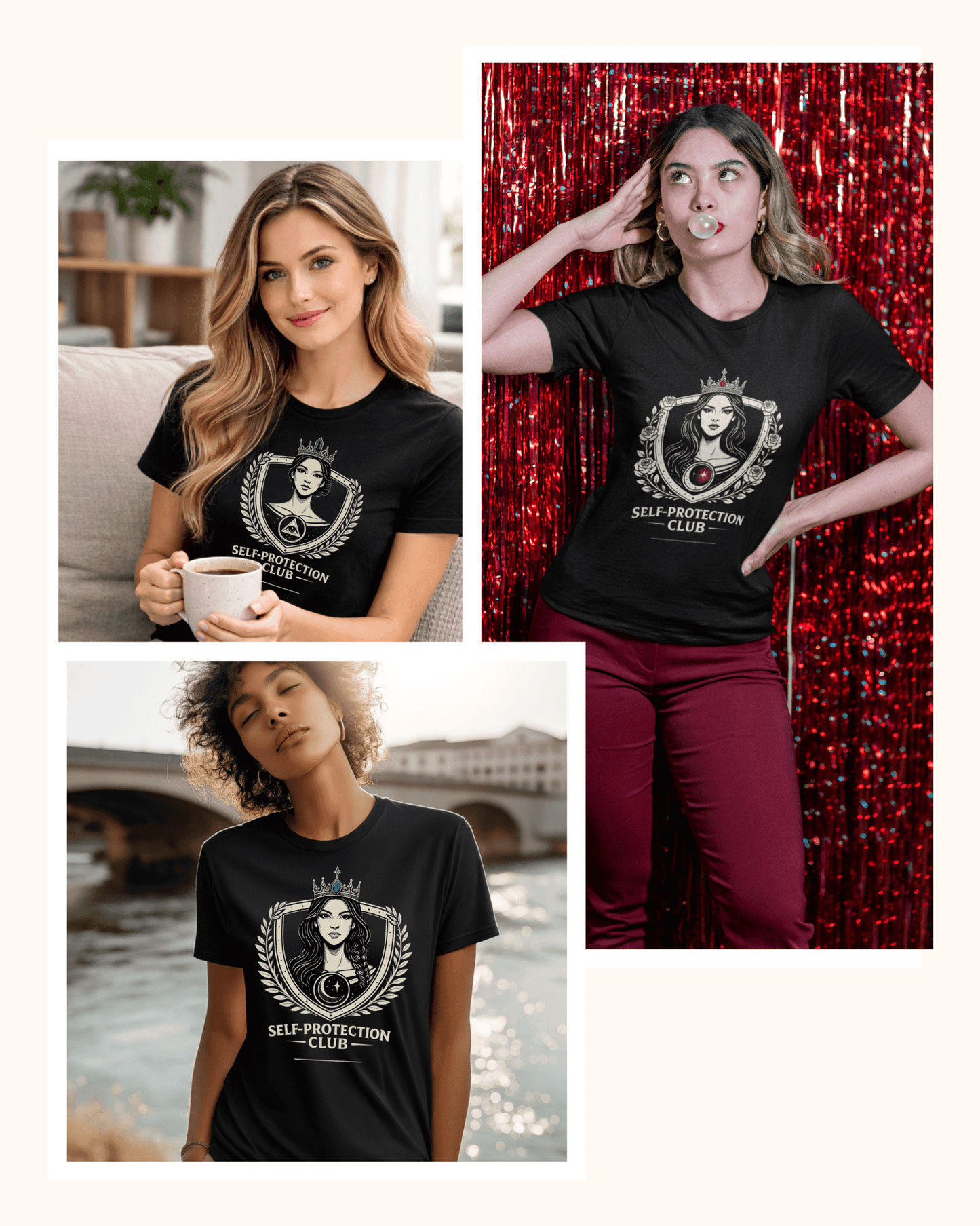 Self - Protection Club Trio – Ruby, Sapphire & Emerald Set of 3 Empowerment Tees - Spirit Stitch