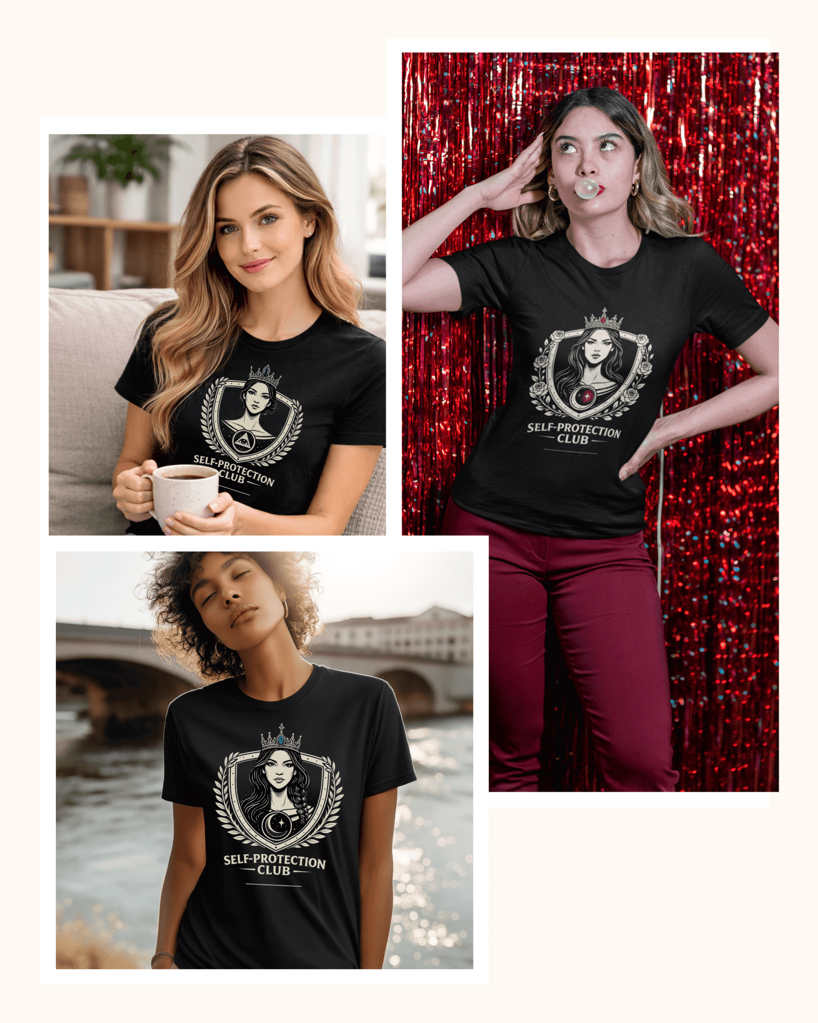 Self - Protection Club Trio – Ruby, Sapphire & Emerald Set of 3 Empowerment Tees - Spirit Stitch