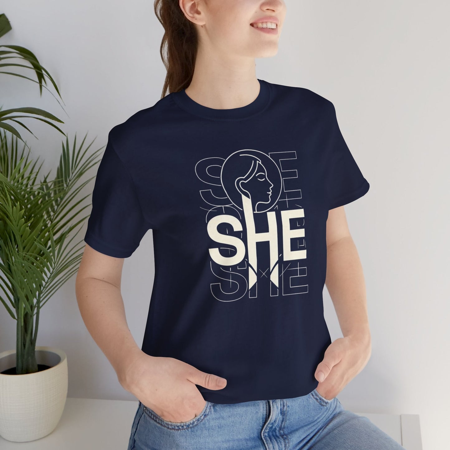 SHE Statement T-Shirt – Minimalist Feminist Graphic Tee – Modern Empowerment Shirt for Women - Spirit Stitch