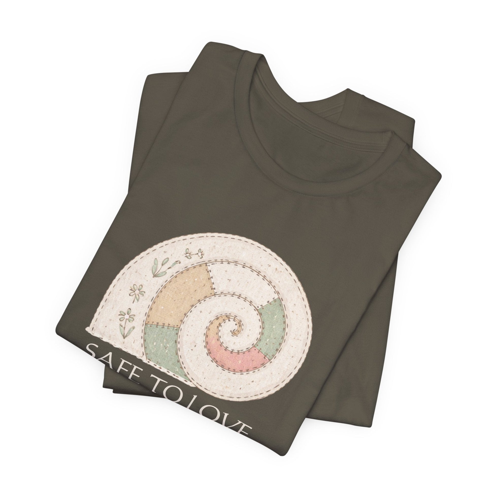 Slow Love Snail Tee — "Safe to Love Slowly" Graphic T-Shirt - Spirit Stitch