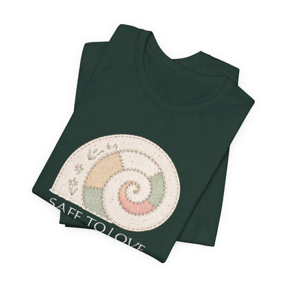 Slow Love Snail Tee — "Safe to Love Slowly" Graphic T-Shirt - Spirit Stitch