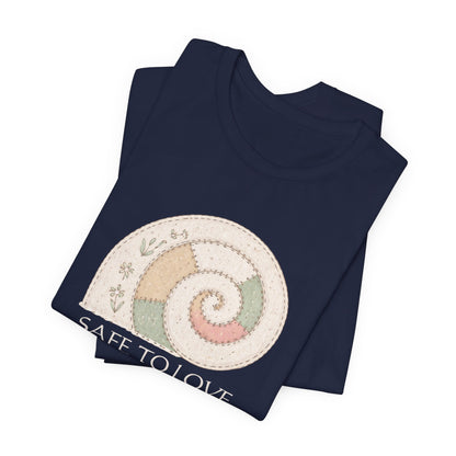 Slow Love Snail Tee — "Safe to Love Slowly" Graphic T-Shirt - Spirit Stitch