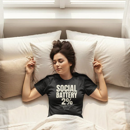 Social Battery 2% Funny Introvert T-Shirt | Gift For Introverts - Spirit Stitch