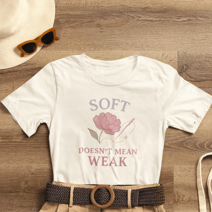 Feminist floral empowerment T-shirt by Printify with bold message, soft fabric, and vibrant floral design.