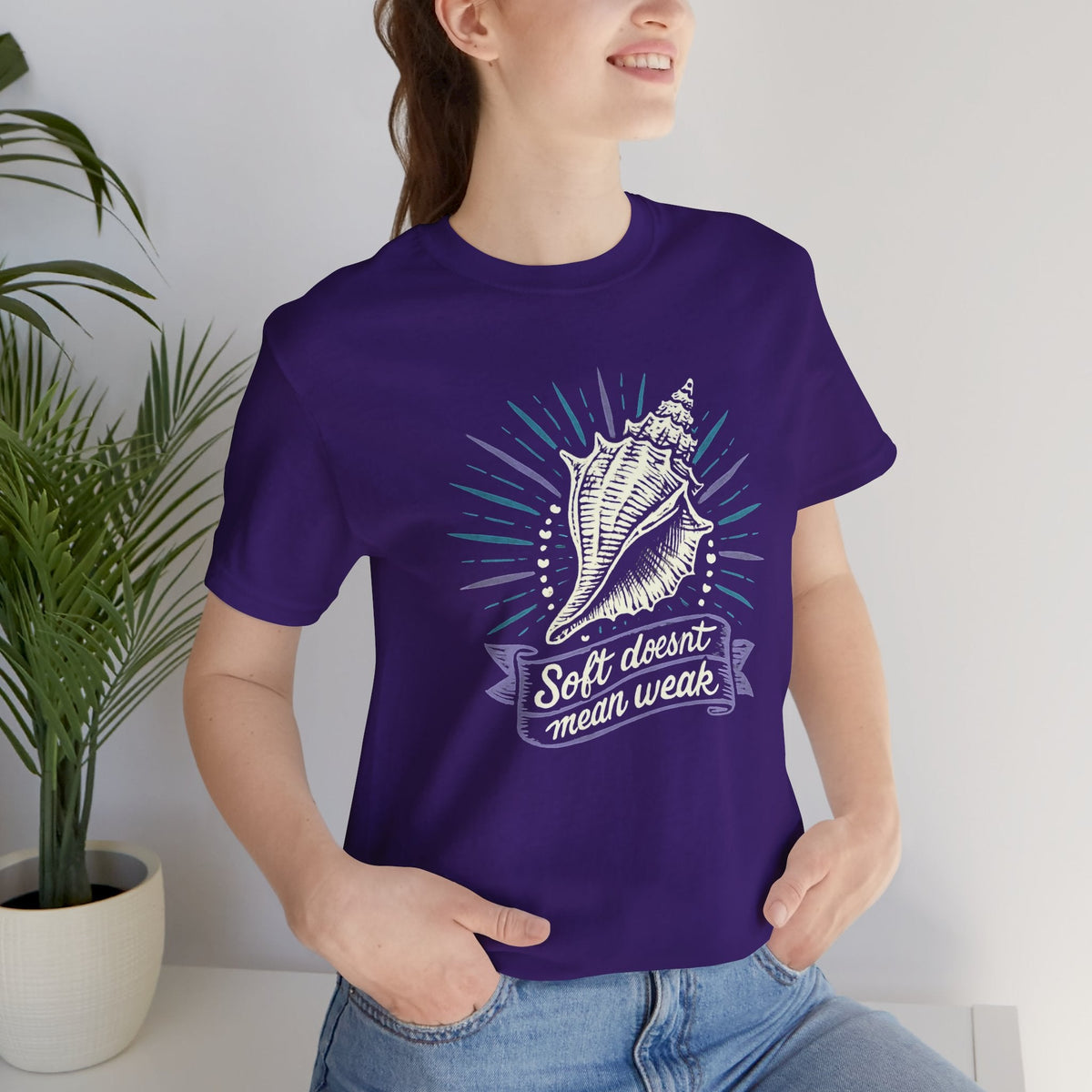 Soft Doesn’t Mean Weak Shirt | Seashell Empowerment Tee | Ocean Calm Strength Top | Gentle Rebels Collection - Spirit Stitch