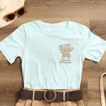Soft Heart Strong Steps Shirt | Healing Elephant Tee | Self - Healing & Empowerment Top - Spirit Stitch