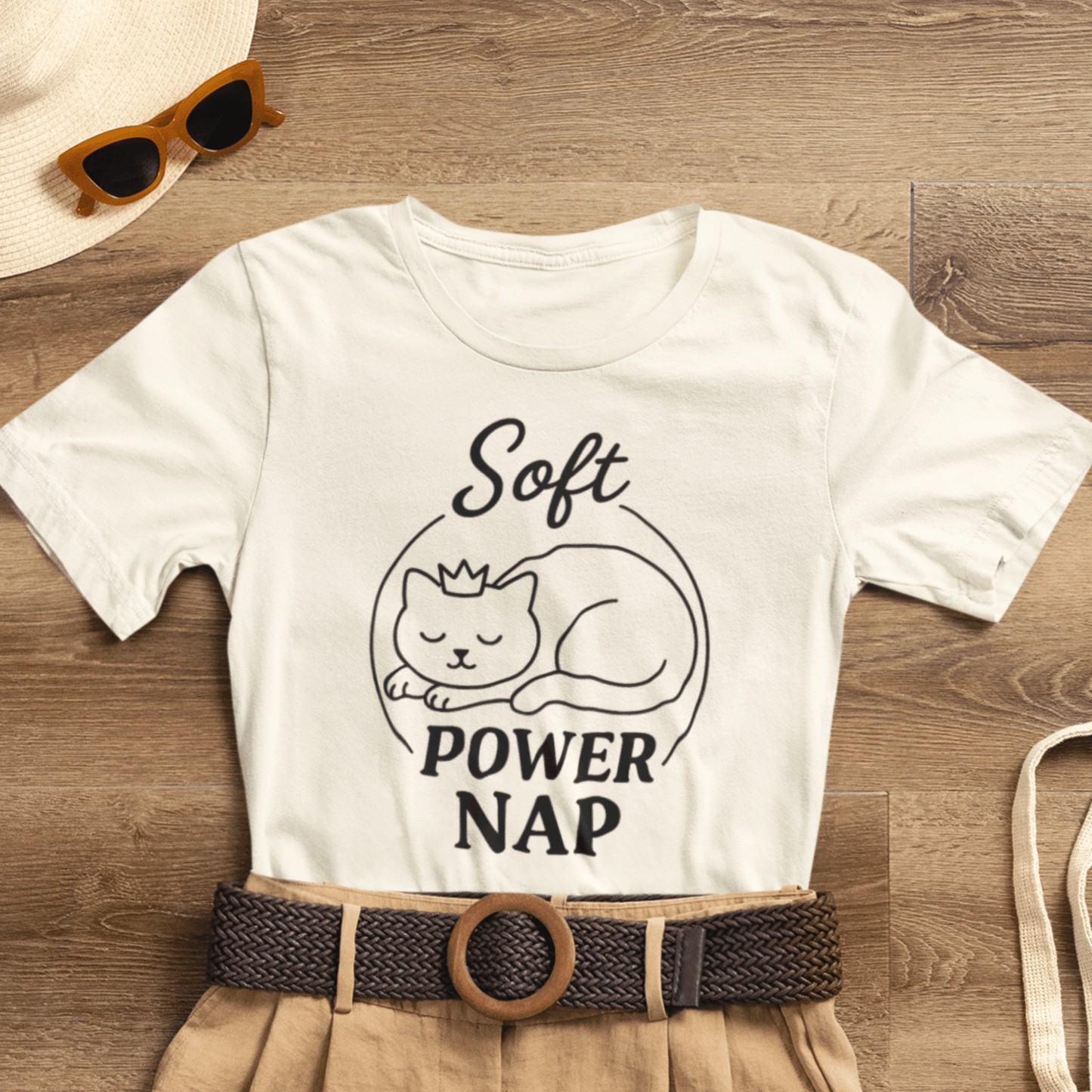 Soft Power Nap Cat Shirt – Cozy Cat Lover Tee, Cute Sleep Graphic T-Shirt - Spirit Stitch