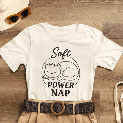Soft Power Nap Cat Shirt – Cozy Cat Lover Tee, Cute Sleep Graphic T-Shirt - Spirit Stitch