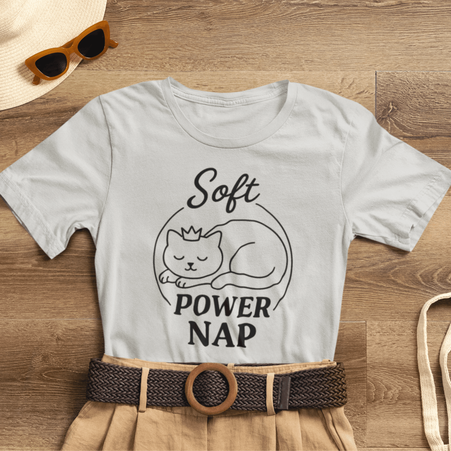 Soft Power Nap Cat Shirt – Cozy Cat Lover Tee, Cute Sleep Graphic T-Shirt - Spirit Stitch