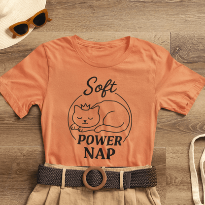 Soft Power Nap Cat Shirt – Cozy Cat Lover Tee, Cute Sleep Graphic T-Shirt - Spirit Stitch
