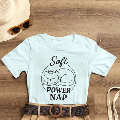Soft Power Nap Cat Shirt – Cozy Cat Lover Tee, Cute Sleep Graphic T-Shirt - Spirit Stitch