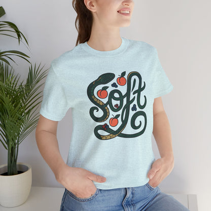 Soft Shirt | Serpent & Peach Art Tee | Self - Love and Healing Symbolic Top | Spirit Stitch Collection - Spirit Stitch