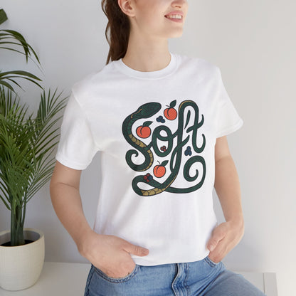 Soft Shirt | Serpent & Peach Art Tee | Self - Love and Healing Symbolic Top | Spirit Stitch Collection - Spirit Stitch