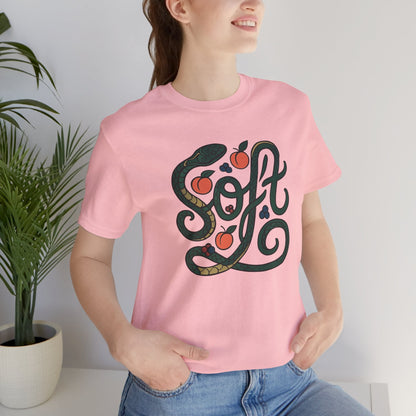 Soft Shirt | Serpent & Peach Art Tee | Self - Love and Healing Symbolic Top | Spirit Stitch Collection - Spirit Stitch