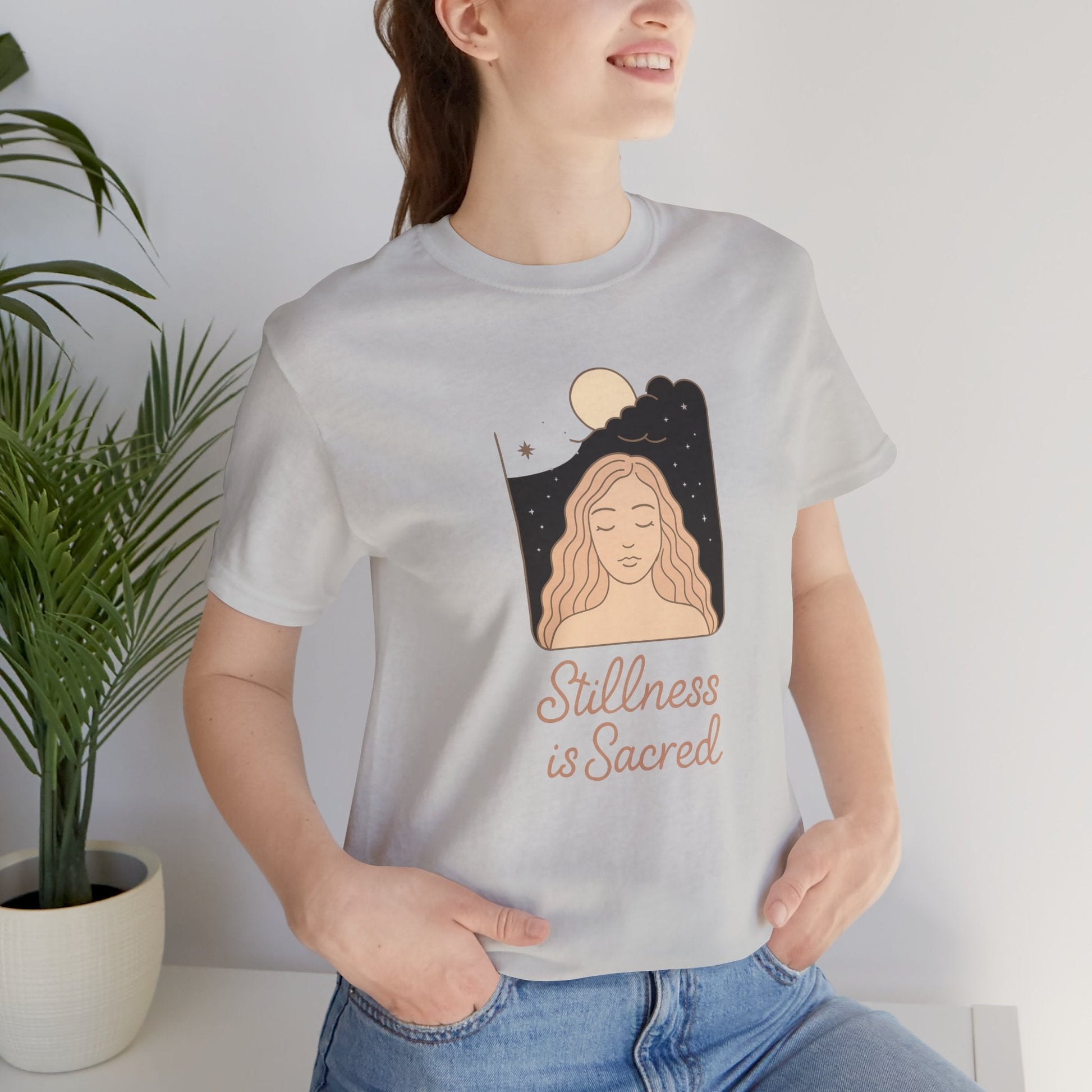 Stillness is Sacred Shirt – Mindfulness Spiritual T-Shirt, Meditative Feminine Graphic Tee, Self - Care Empowerment Top - Spirit Stitch