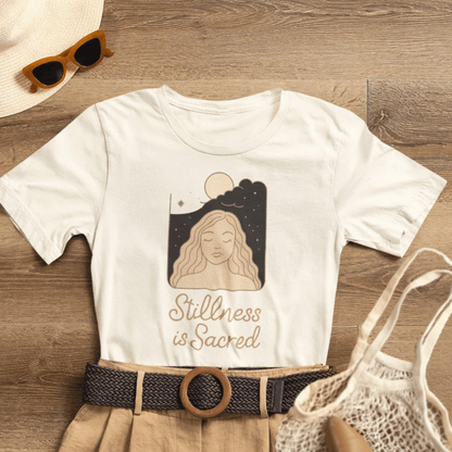 Stillness is Sacred Shirt – Mindfulness Spiritual T-Shirt, Meditative Feminine Graphic Tee, Self - Care Empowerment Top - Spirit Stitch