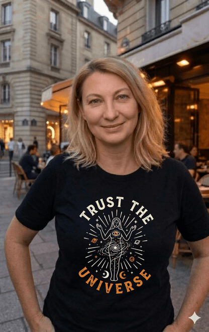 Set of three Spirit Stitch empowerment tees from The Spiritual Essence Trio, featuring inspiring designs and comfortable fabric.