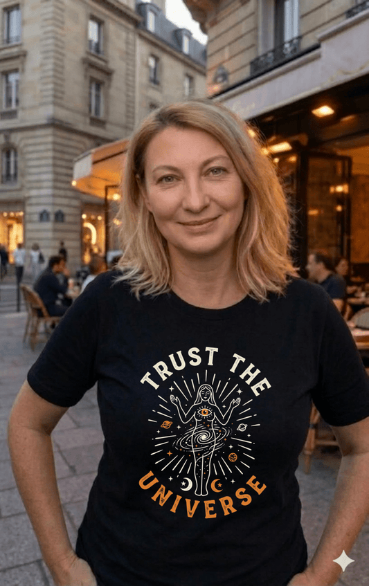 Set of three Spirit Stitch empowerment tees from The Spiritual Essence Trio collection, featuring inspiring designs and comfortable fit.