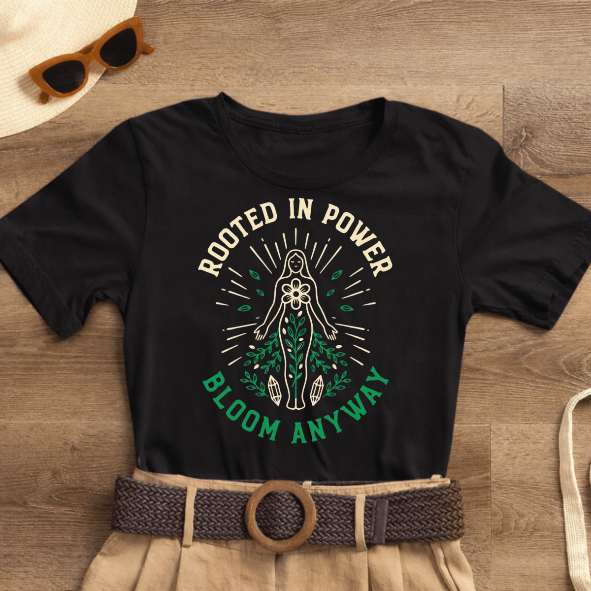 Set of three Spirit Stitch empowerment tees from The Spiritual Essence Trio collection, featuring inspirational designs and comfortable fit.