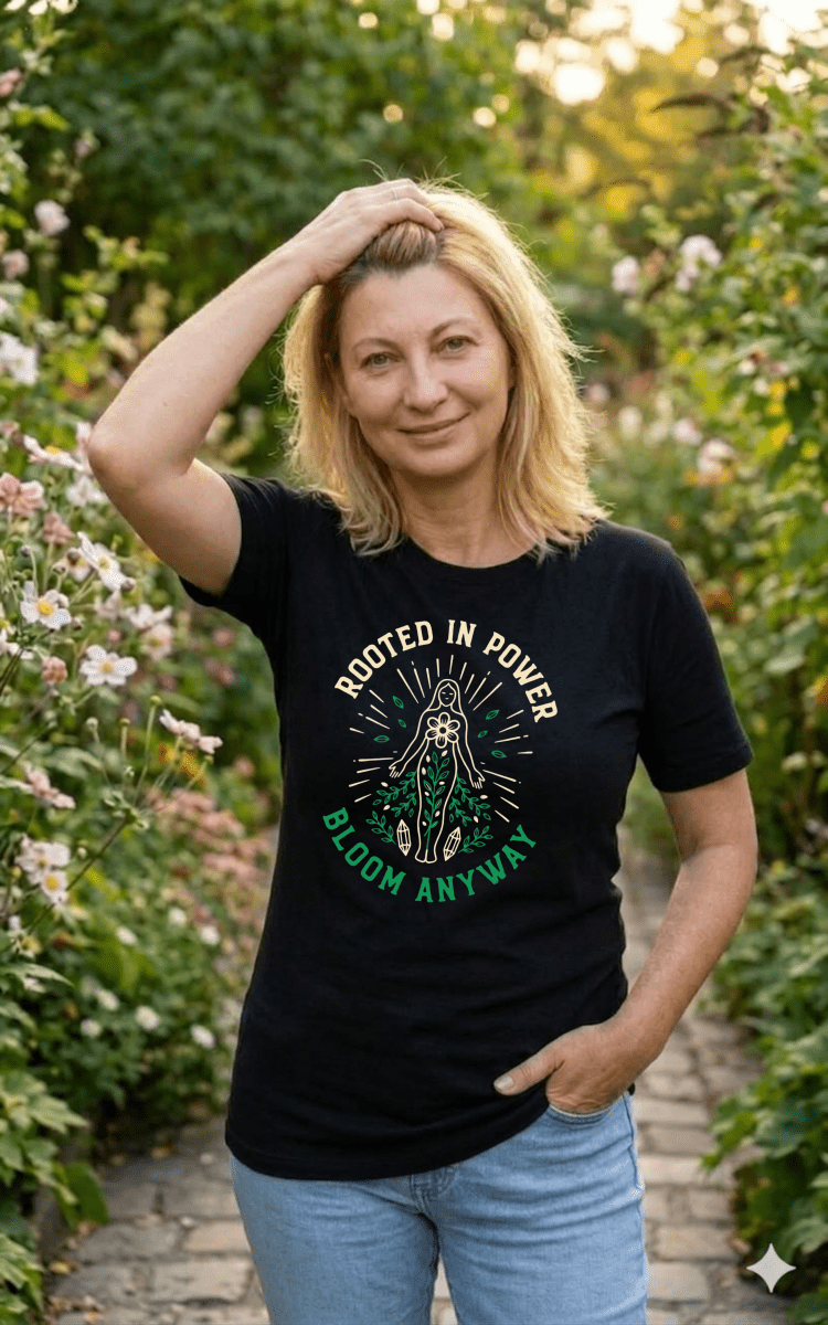 Set of three Spirit Stitch empowerment T-shirts from the Spiritual Essence Trio, featuring inspiring designs and comfortable fit.