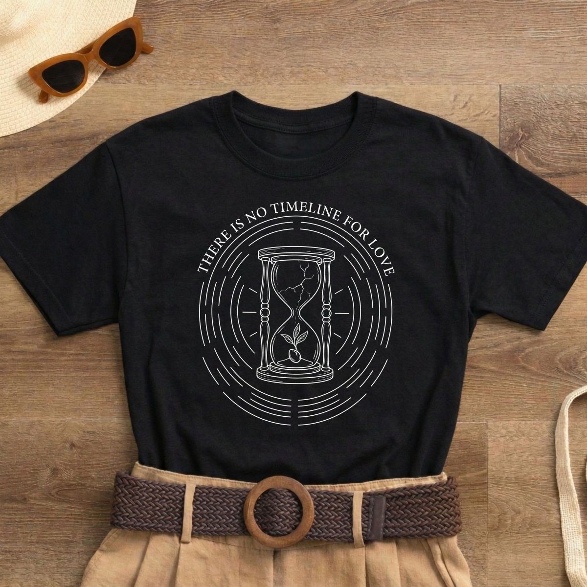 There Is No Timeline for Love Shirt | Classic Heavy Cotton Tee | Grief Memorial Tee | Hourglass Sympathy Gift | Loss Remembrance Shirt - Spirit Stitch