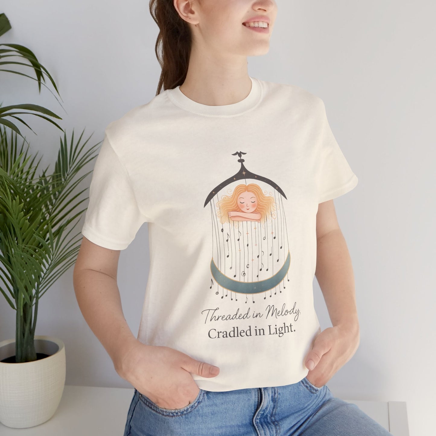 Threaded in Melody, Cradled in Light – Dreamy Lullaby - Inspired Affirmation Tee - Spirit Stitch