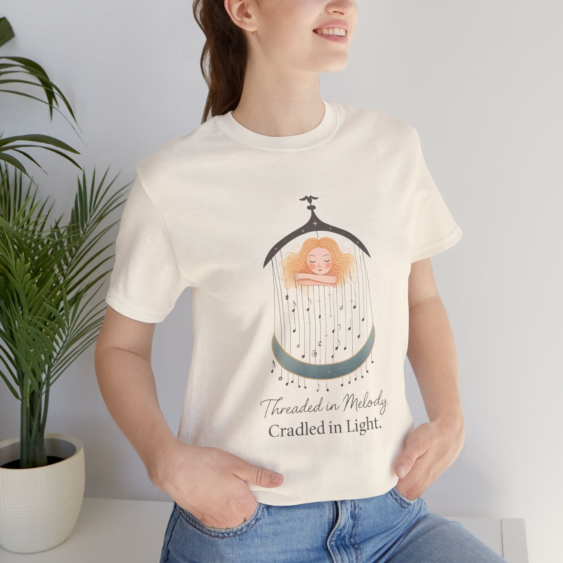Threaded in Melody, Cradled in Light – Dreamy Lullaby - Inspired Affirmation Tee - Spirit Stitch