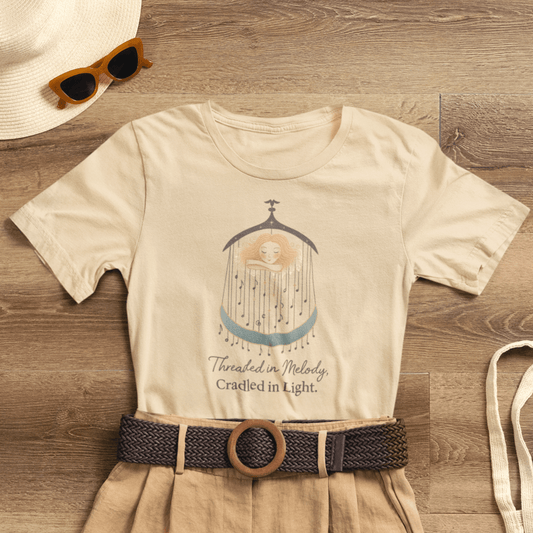 Threaded in Melody, Cradled in Light – Dreamy Lullaby - Inspired Affirmation Tee - Spirit Stitch