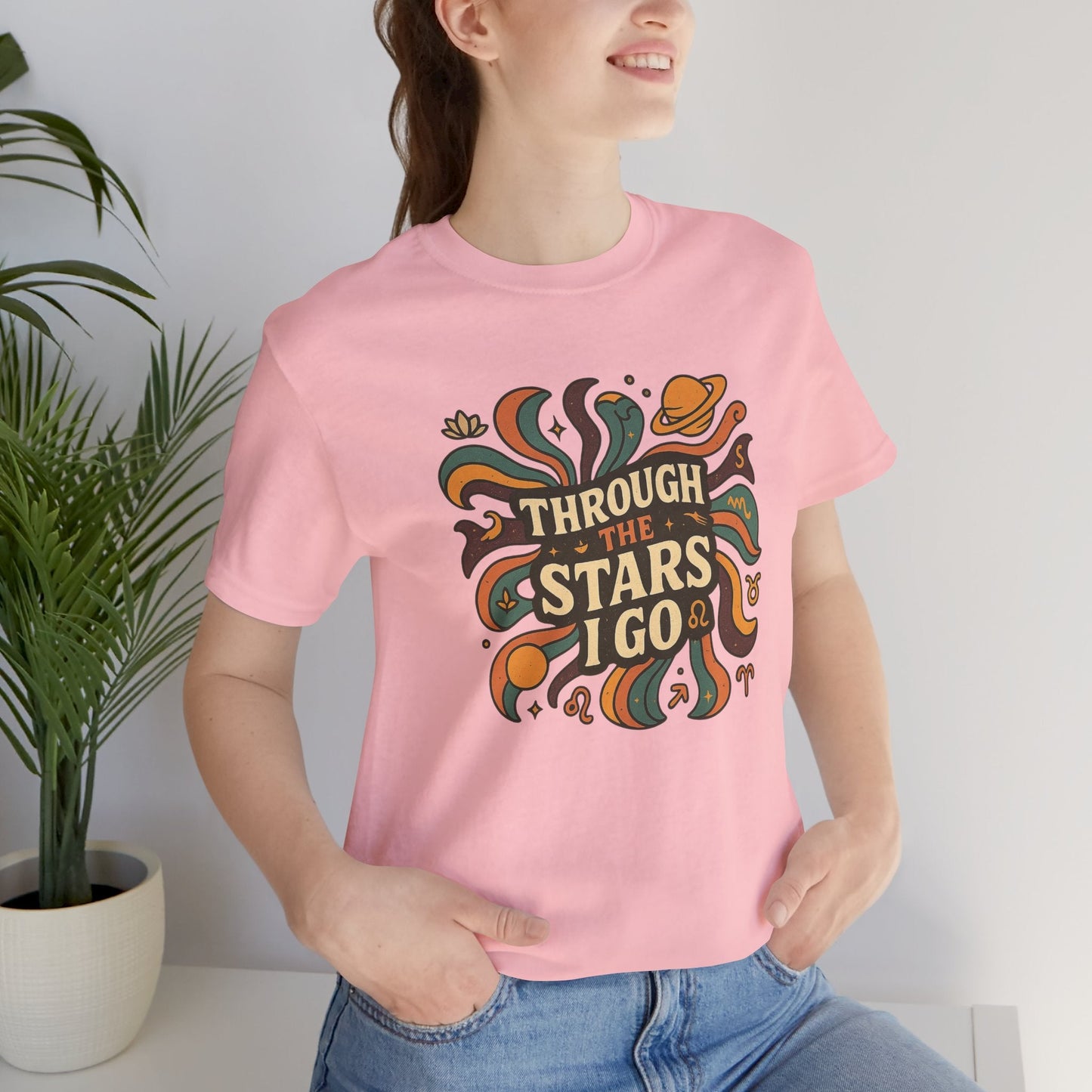 Through the Stars I Go Shirt | Retro Spacecore Tee | Cosmic Journey Top | Gentle Rebels Collection - Spirit Stitch