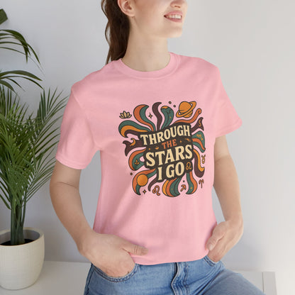 Through the Stars I Go Shirt | Retro Spacecore Tee | Cosmic Journey Top | Gentle Rebels Collection - Spirit Stitch