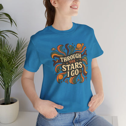 Through the Stars I Go Shirt | Retro Spacecore Tee | Cosmic Journey Top | Gentle Rebels Collection - Spirit Stitch