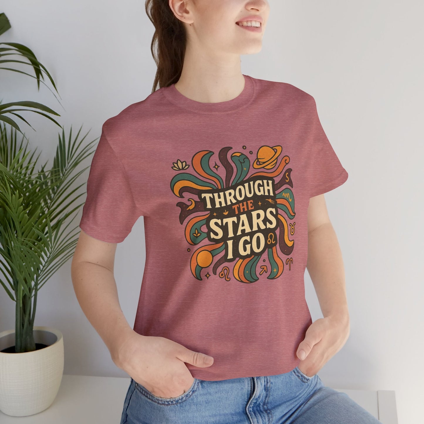 Through the Stars I Go Shirt | Retro Spacecore Tee | Cosmic Journey Top | Gentle Rebels Collection - Spirit Stitch