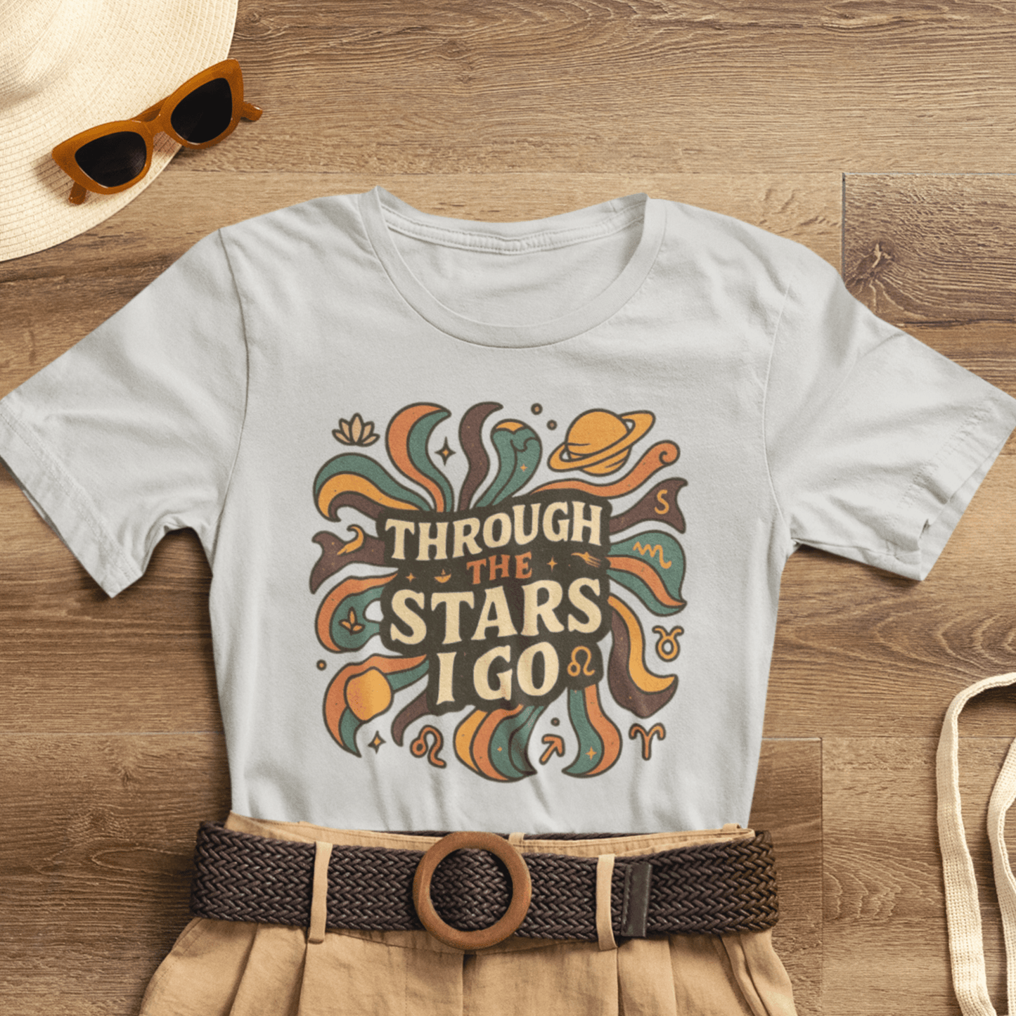 Through the Stars I Go Shirt | Retro Spacecore Tee | Cosmic Journey Top | Gentle Rebels Collection - Spirit Stitch