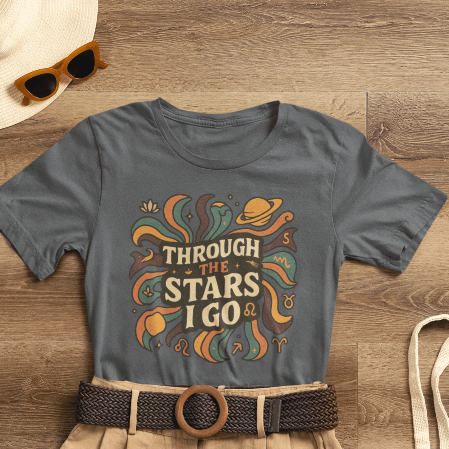 Through the Stars I Go Shirt | Retro Spacecore Tee | Cosmic Journey Top | Gentle Rebels Collection - Spirit Stitch