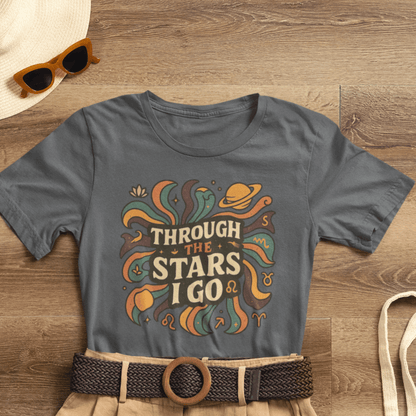 Through the Stars I Go Shirt | Retro Spacecore Tee | Cosmic Journey Top | Gentle Rebels Collection - Spirit Stitch