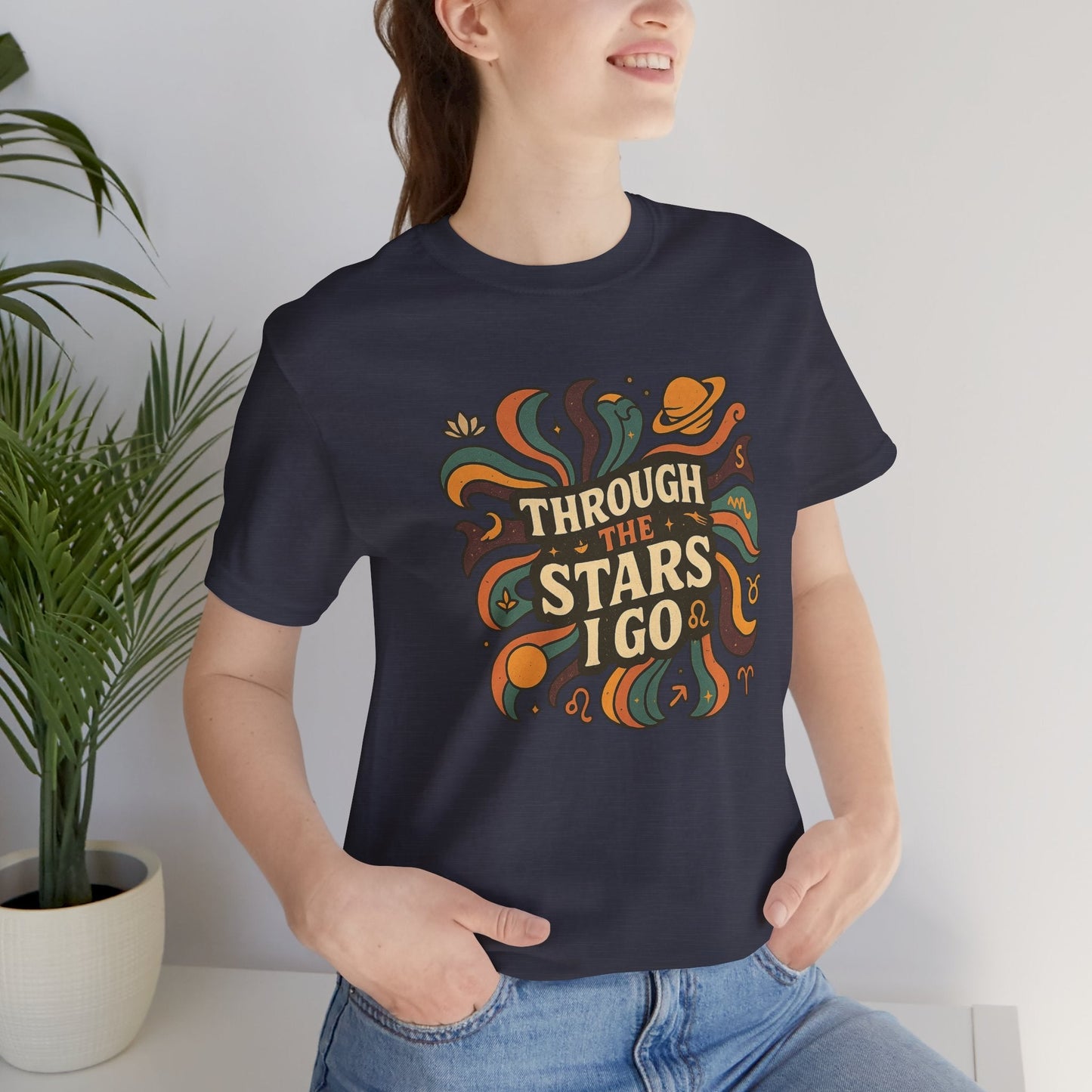 Through the Stars I Go Shirt | Retro Spacecore Tee | Cosmic Journey Top | Gentle Rebels Collection - Spirit Stitch