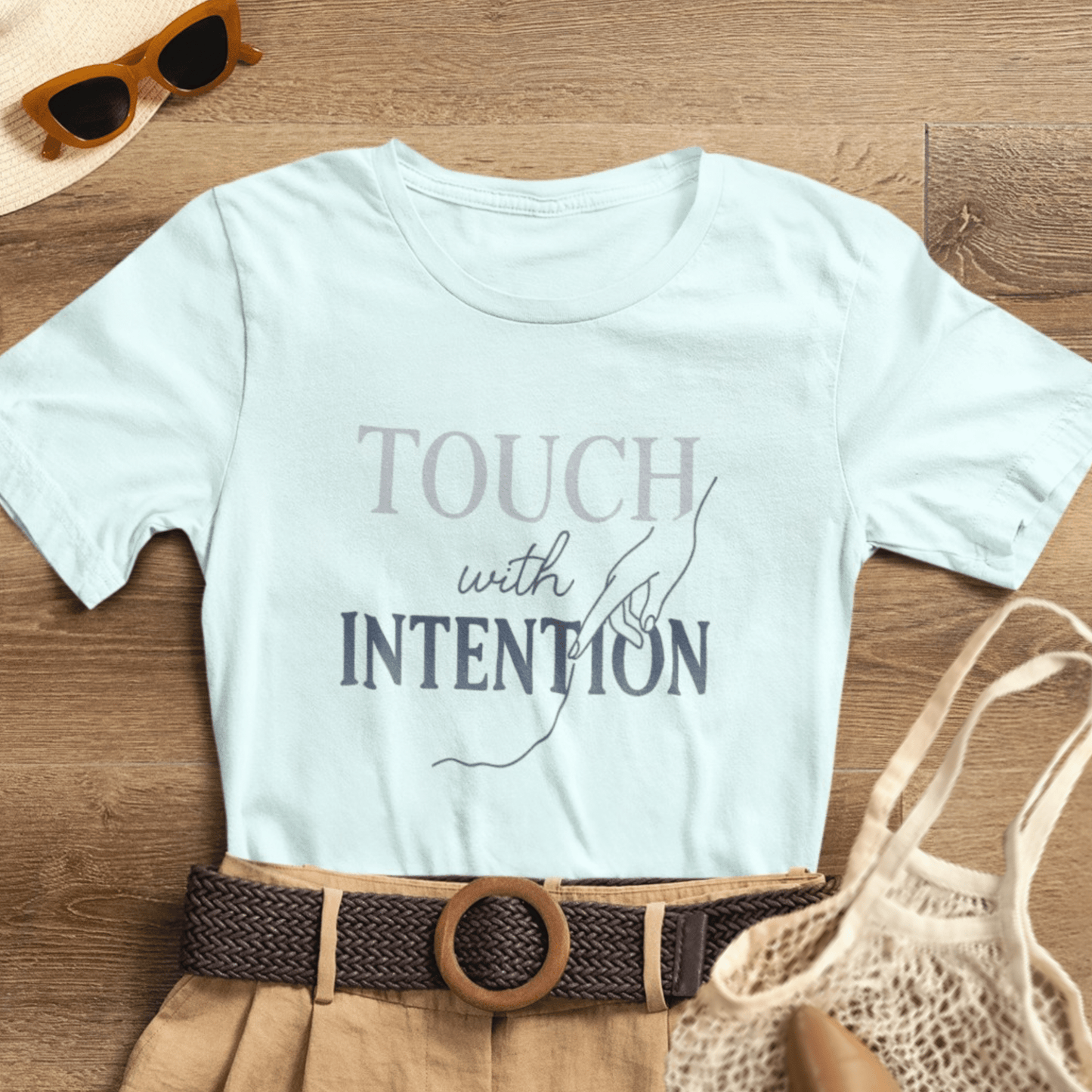 Touch with Intention Shirt – Mindfulness T-Shirt, Minimalist Affirmation Tee, Spiritual Wellness Clothing - Spirit Stitch