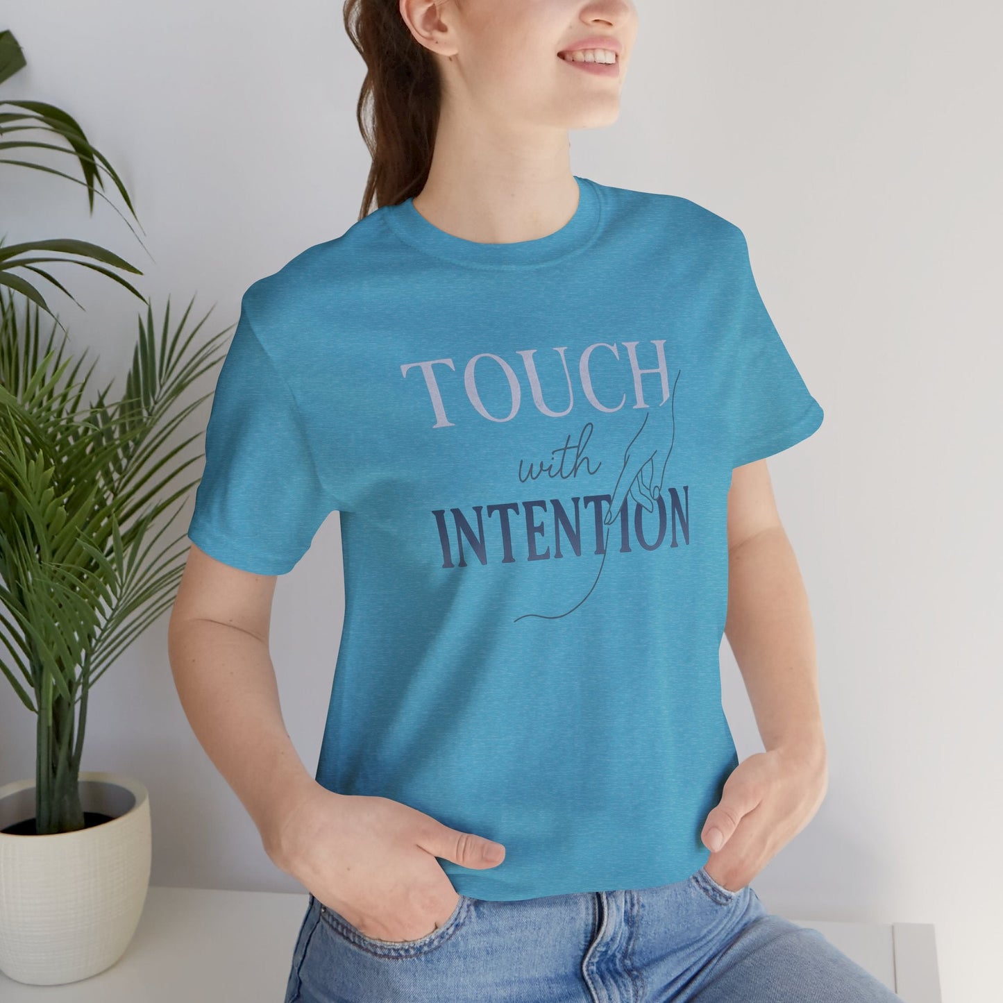 Touch with Intention Shirt – Mindfulness T-Shirt, Minimalist Affirmation Tee, Spiritual Wellness Clothing - Spirit Stitch
