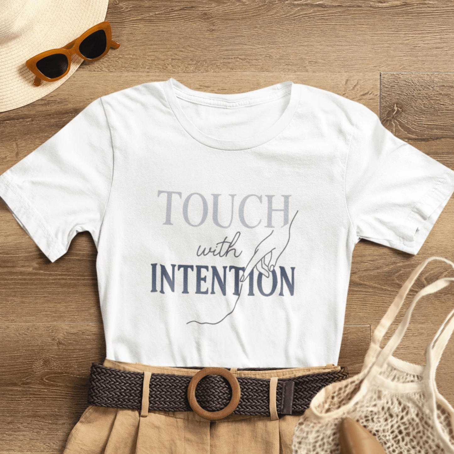 Touch with Intention Shirt – Mindfulness T-Shirt, Minimalist Affirmation Tee, Spiritual Wellness Clothing - Spirit Stitch