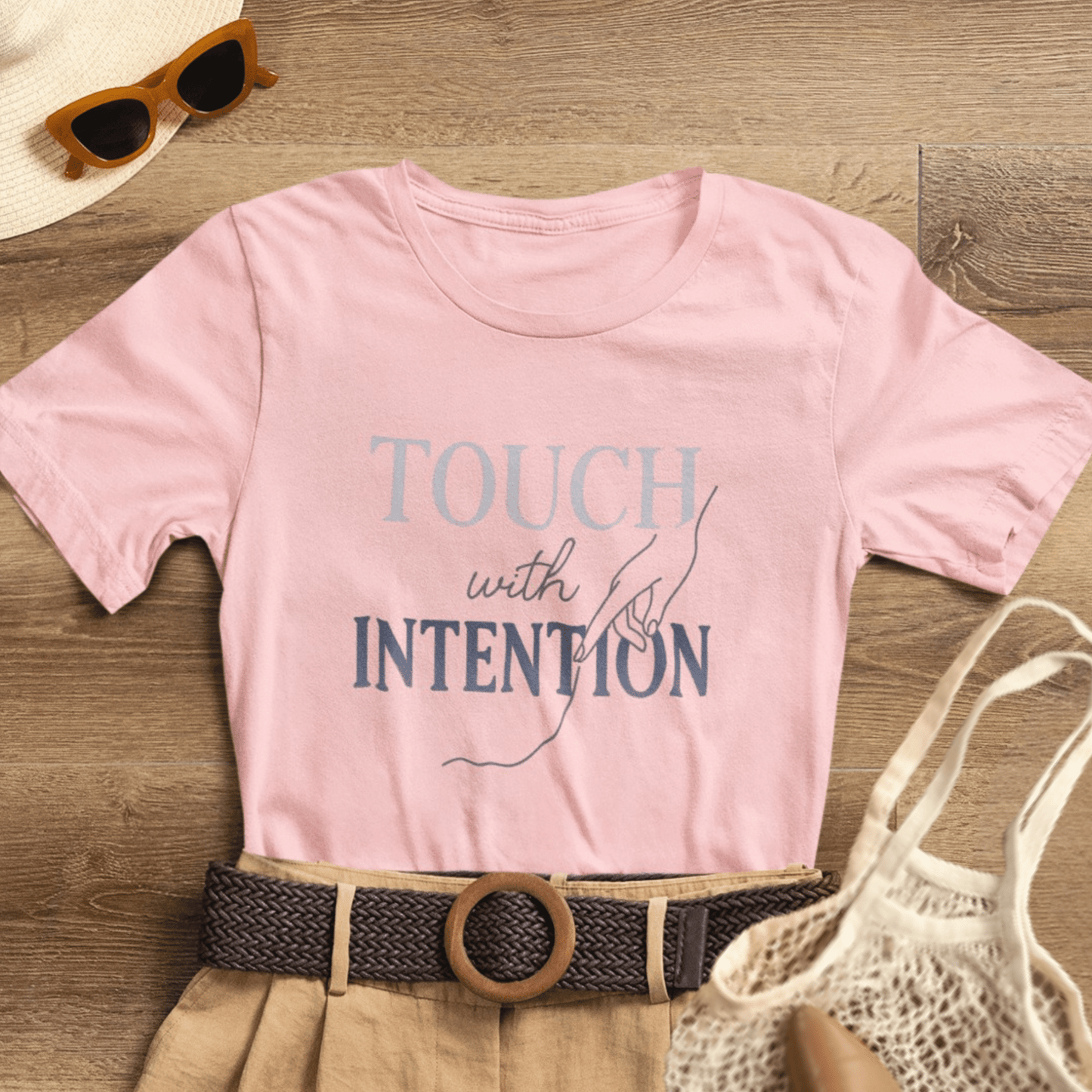 Touch with Intention Shirt – Mindfulness T-Shirt, Minimalist Affirmation Tee, Spiritual Wellness Clothing - Spirit Stitch