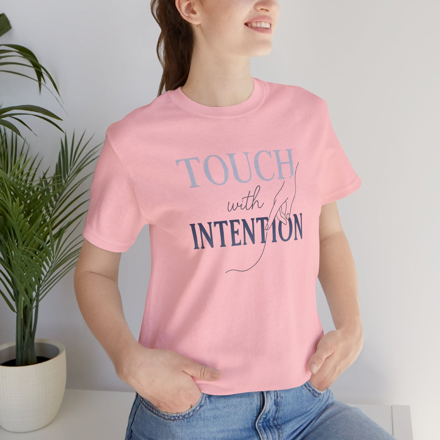 Touch with Intention Shirt – Mindfulness T-Shirt, Minimalist Affirmation Tee, Spiritual Wellness Clothing - Spirit Stitch